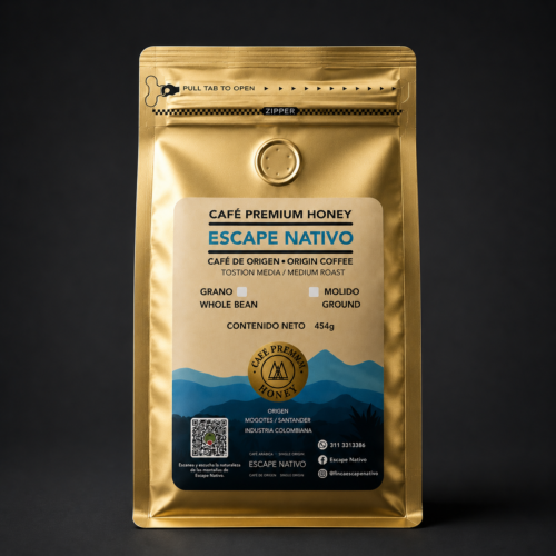 Escape Nativo – Café Premium Honey, Origen Santander, Especial Fermentado - 454g