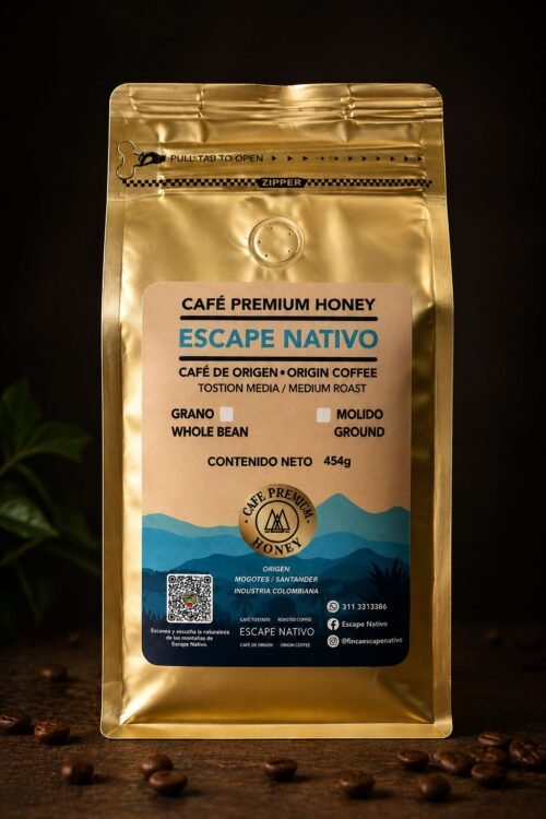 Escape Nativo – Café Premium Honey, Origen Santander, Especial Fermentado - 454g