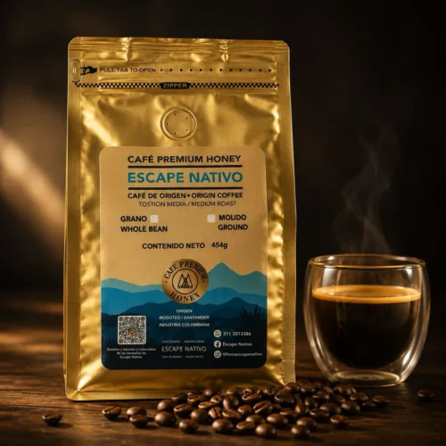 Escape Nativo – Café Premium Honey, Origen Santander, Especial Fermentado - 454g