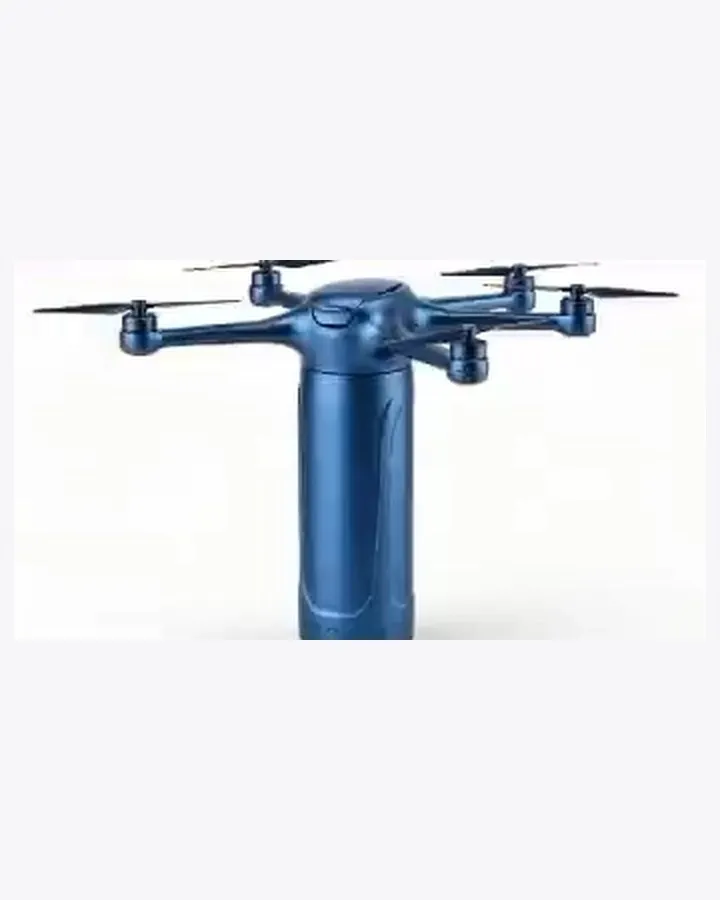 Imagen de producto del Dronterm: un termo azul con hélices de dron